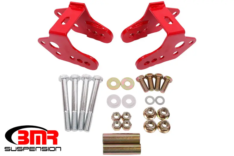 Bmr Mustang Control Arm Relocation Bracket – Red-Anodized Aluminum Hardware For 1979–2004 Ford Mustang Chassis 1
