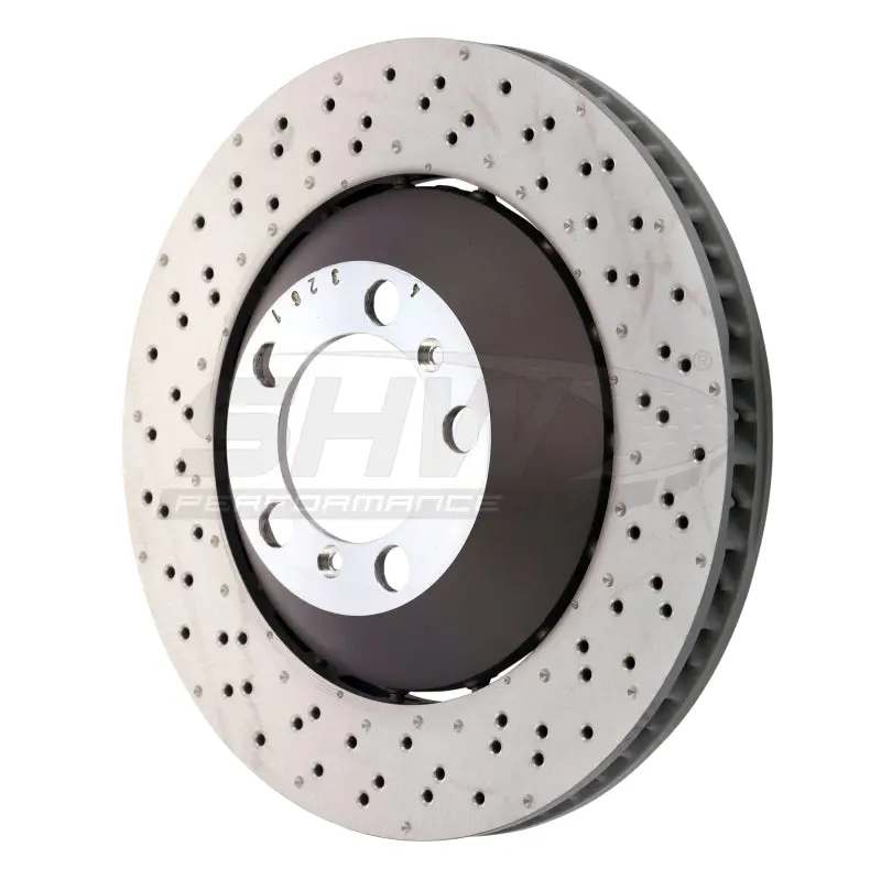 Shw Lightweight Drilled & Dimpled Brake Rotor – Left Front, For 2016–2019 Porsche 911 Gt3 Rs (Non-Ceramic Brake Systems) 1