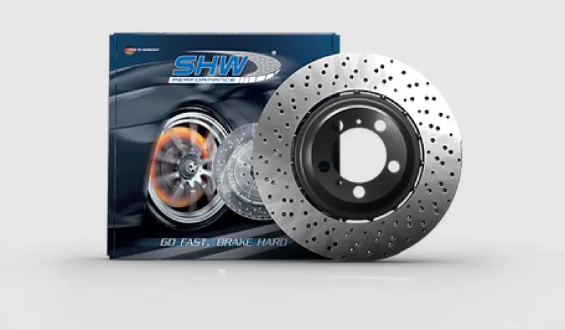 Shw Cross-Drilled Lightweight Rear Brake Rotor For 2015–2018 Bmw M3 (3.0L) 1