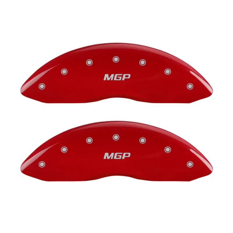 Mgp Engraved Caliper Covers – Front & Rear Set, Red Finish With Silver Accent 1