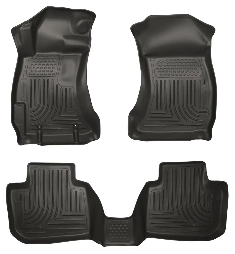 Husky Liners Weatherbeater Floor Mats For Subaru Impreza (2012–2014), Wrx & Sti (2015) – Front + Second Row, Black 1