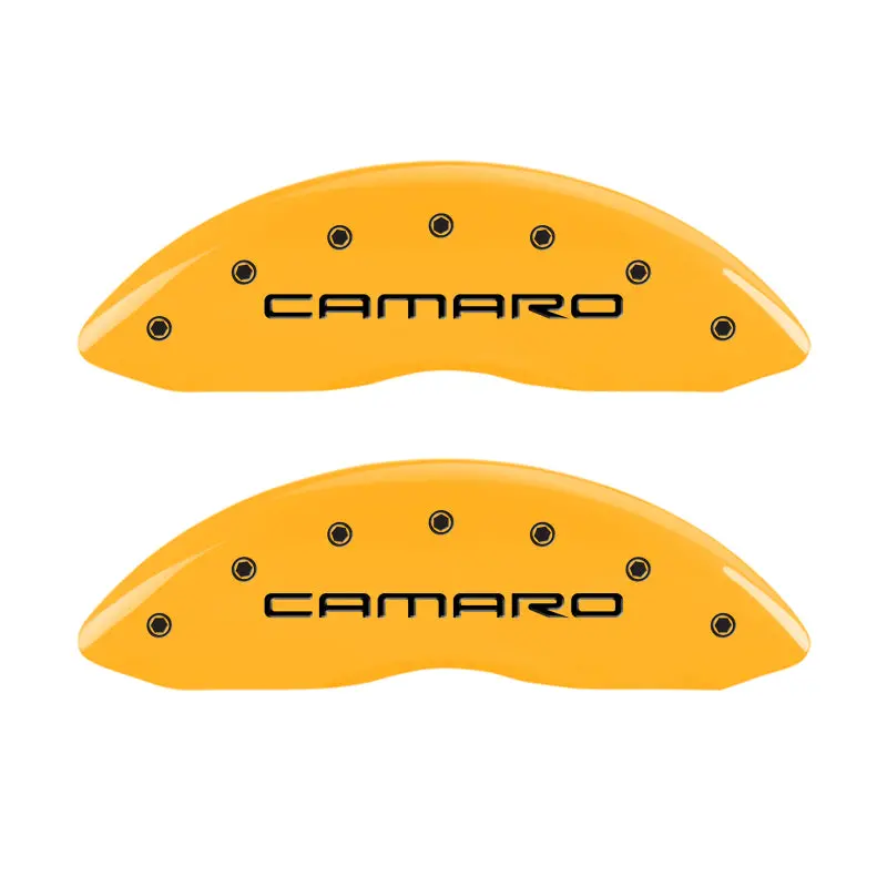 Mgp 4 Caliper Covers Engraved Front Camaro Rear Gen 4/Ss Yellow Finish Black Char 1998 Chevy Camaro 1