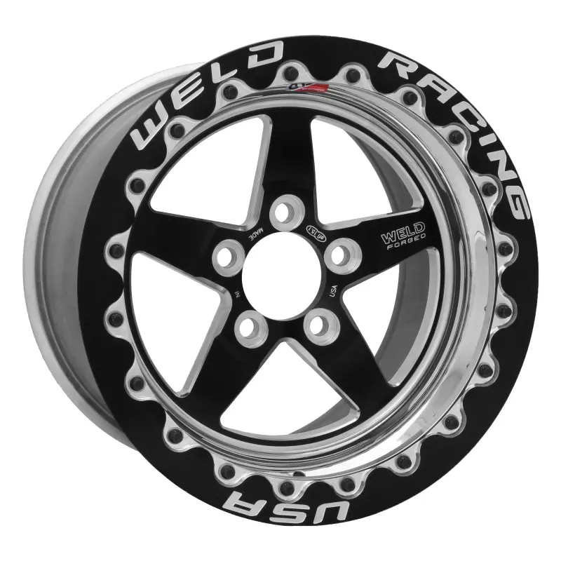 Weld S71 15X10.33 / 5X4.5 Bp / 6.5In. Bs Black Wheel (Medium Pad) - Black Single Beadlock Mt 1