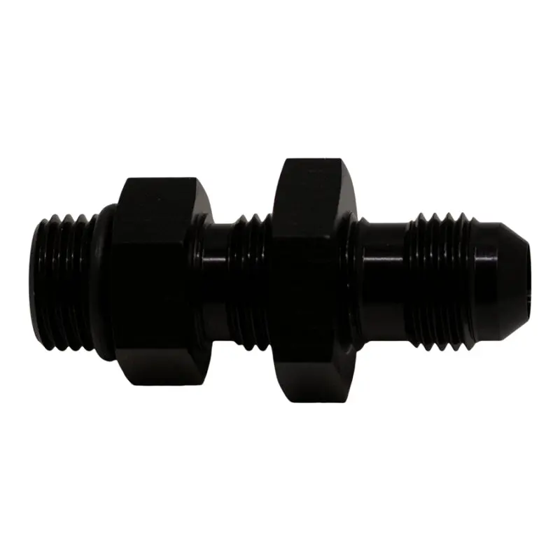 Deatschwerks 6An Bulkhead Fitting – Male O-Ring To Male Flare, Matte Black Anodized 1