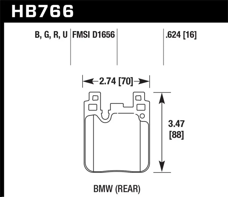 Hawk Performance Ceramic Rear Brake Pads — Street-Optimized For 2012–2018 Bmw 3-Series And 2014–2020 Bmw 2-Series 1