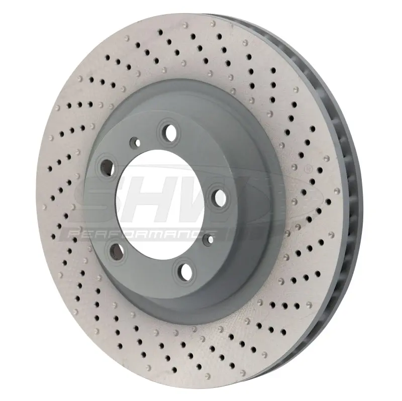 Shw 15-16 Porsche 911 Carrera 4 Gts 3.8L W/O Ceramic Brake Right Frt Drilled-Dimpled Mb Brake Rotor 1