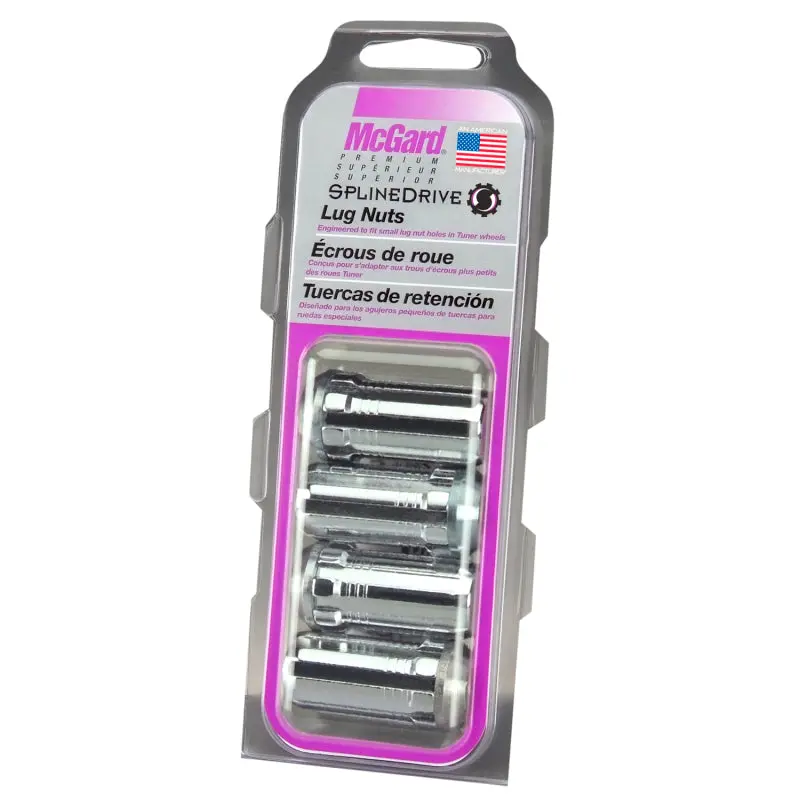 Mcgard Chrome Spline-Drive Lug Nuts — Cone Seat, M14×1.5, 1.648-Inch Length (4-Pack, Tool Required) 1