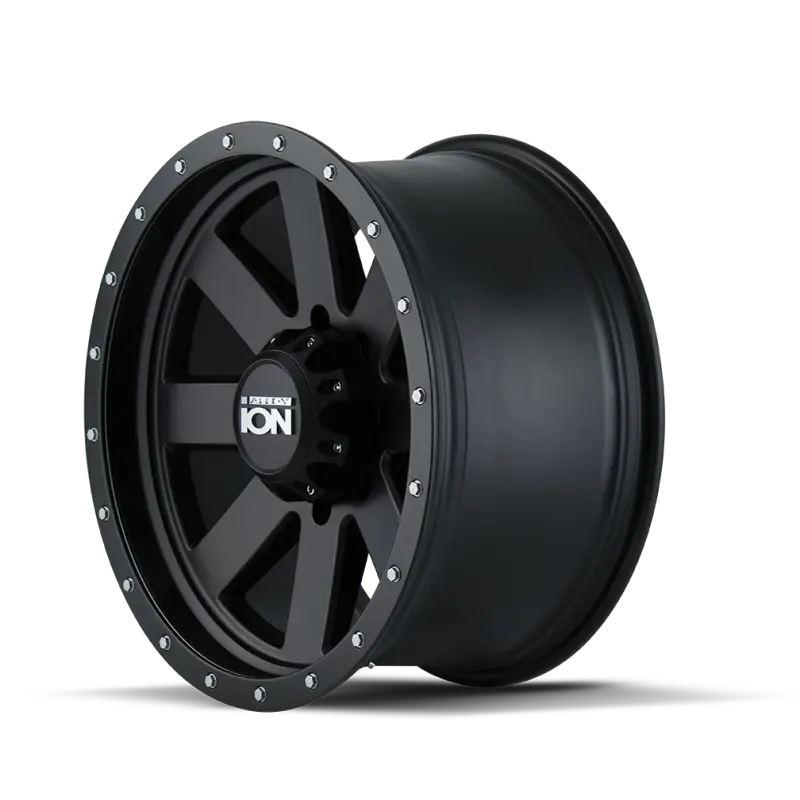 Ion Type 134 18X9 / 6X120 Bp / 18Mm Offset / 66.9Mm Hub Matte Black/Black Beadlock Wheel 1