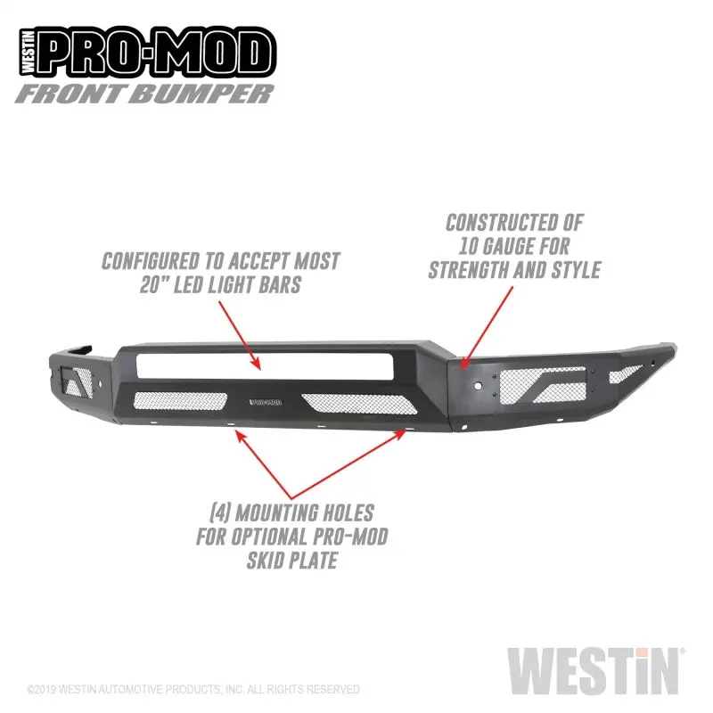 Westin 15-19 Chevrolet Silverado 2500/3500 Pro-Mod Front Bumper - Textured Black 1