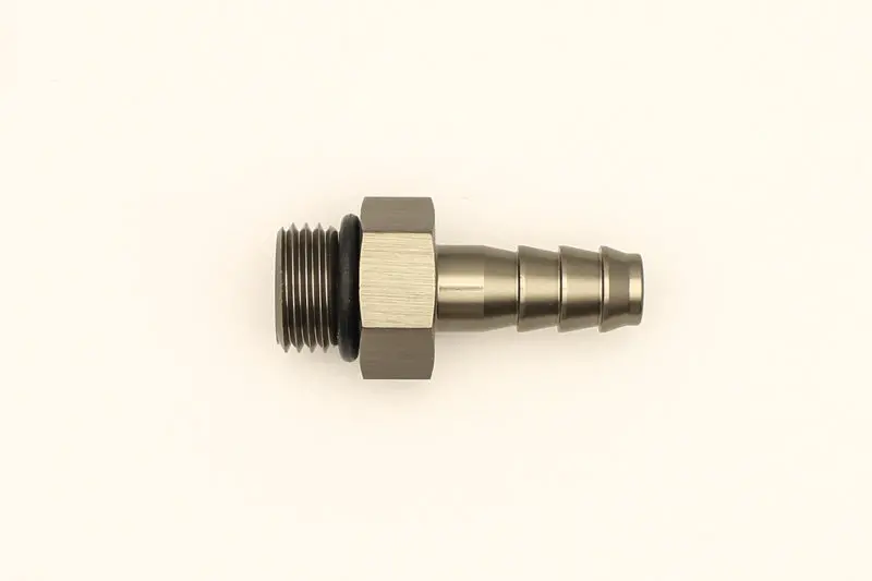 Deatschwerks 6An Orb To 5/16" Male Triple Barb Fitting With O-Ring 1