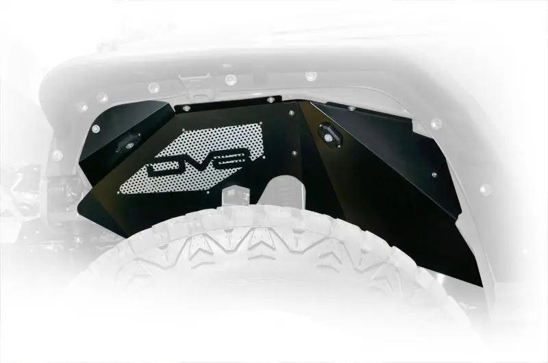 Dv8 Offroad Front Aluminum Inner Fenders With Rock Lights For 2007–2018 Jeep Wrangler Jk – Black 1