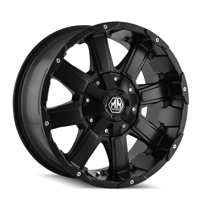 Mayhem Chaos Matte Black Forged Aluminum Wheel — 18×9 Inches, 6×139.7 Bolt Pattern, 18Mm Offset, 108Mm Hub Bore 1