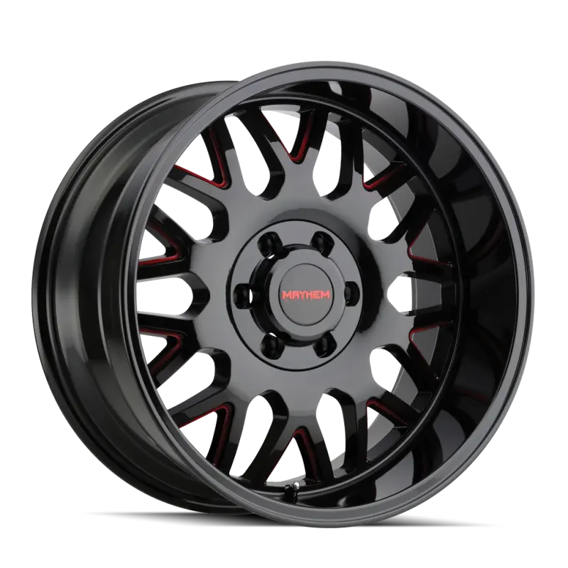 Mayhem Tripwire 20×9 Off-Road Wheel – 5×139.7 Bolt Pattern, +18Mm Offset, 110Mm Hub Bore (Black With Prism Red Accent) 1