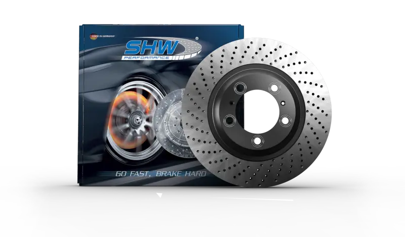 Shw Cross-Drilled Rear Brake Rotors For 2017–2018 Porsche 718 Boxster 2.0L – Non-Ceramic Brake System Upgrade 1