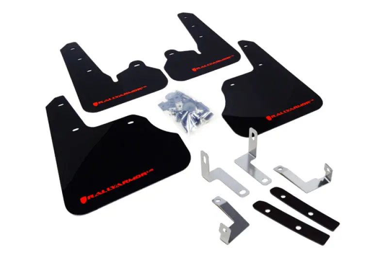 Rally Armor Ur Black Mud Flaps For 2012+ Subaru Impreza – 4-Door Sedan & 5-Door Hatchback, Red Logo Accent 1
